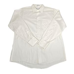Vintage Burberry Men's Button Down Dress Shirt size Large White